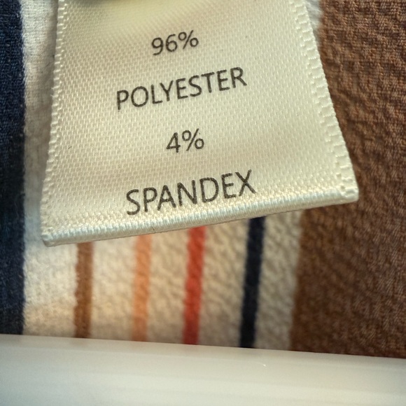 Monteau Striped Tie Front Blouse Womens Large Keyhole Back Short Sleeve Top - Picture 5 of 12